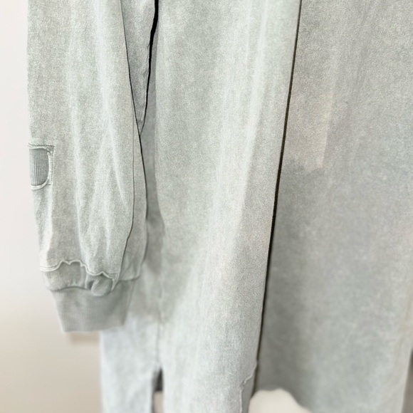 Easel (Medium) Green Distressed Long Sleeve Midi Dress - Picture 4 of 7